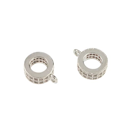 Rhodium Studded Circle Spacer Bails by Bead Landing&#x2122;